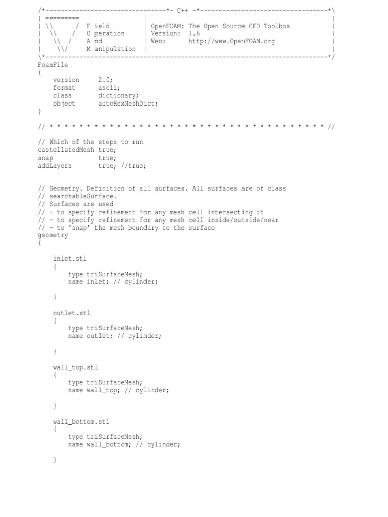 Snappy Hex Mesh Dict | PDF | Angle | Teaching Mathematics