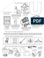 Coloreaza Litera U Si Desparte in Silabe Cuvintele - FISA DE LUCRU