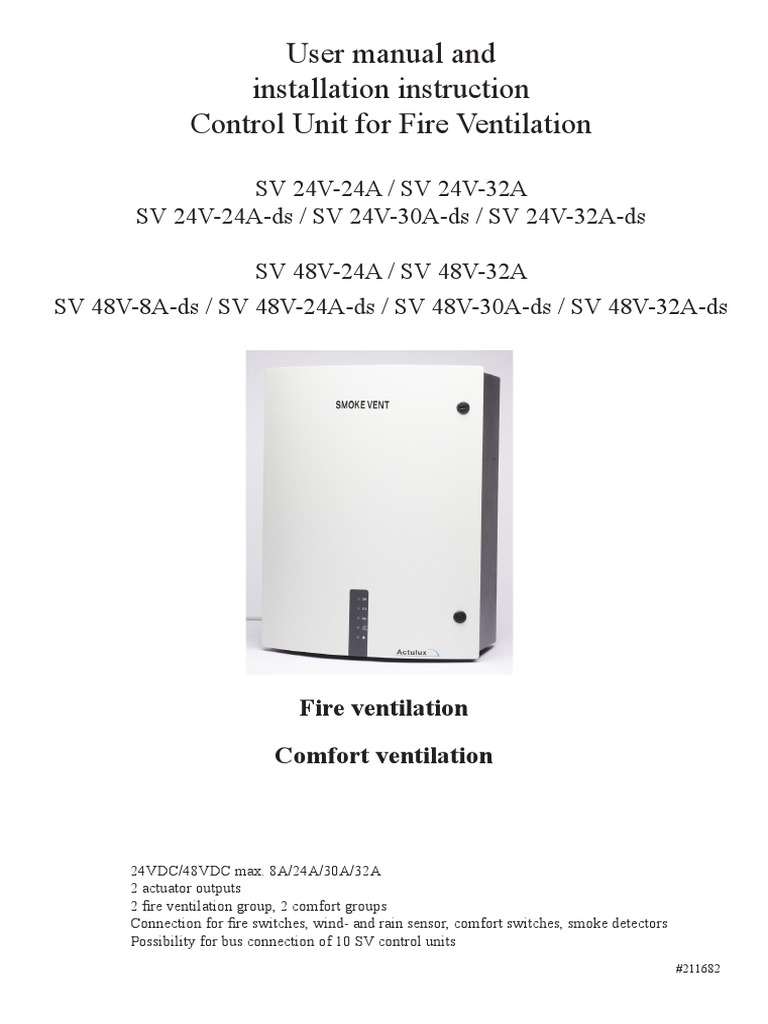 Actulux Manual SV 24V 48V Control Panel, PDF, Switch