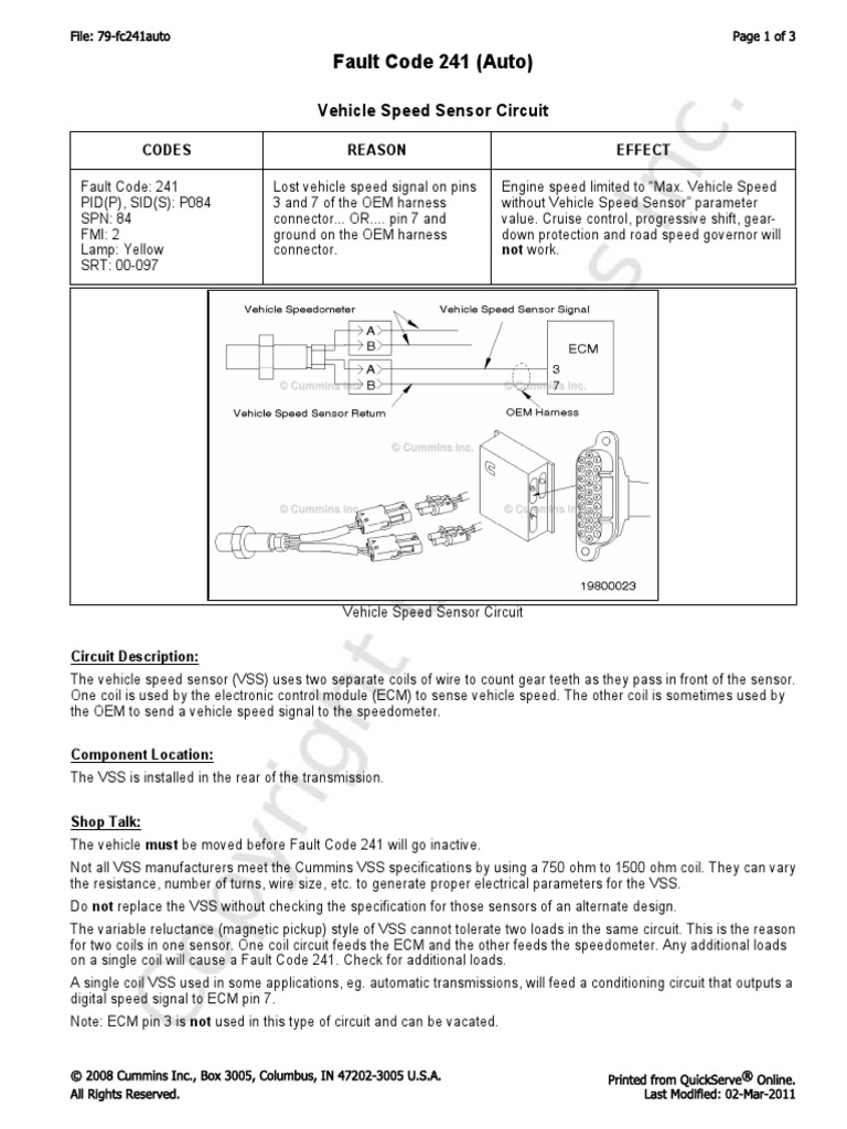 Fault Code 241