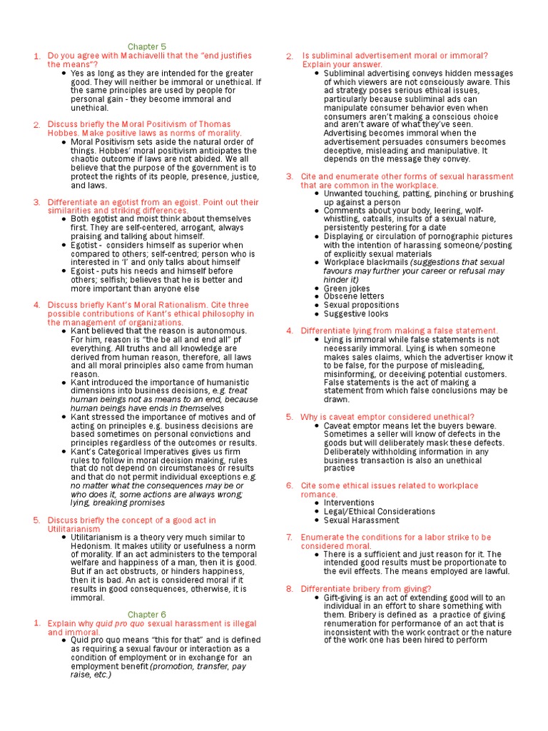 Chapt 5 And 6 Morality Utilitarianism