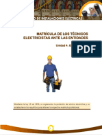 Matricula de Los Tecnicos Electricistas