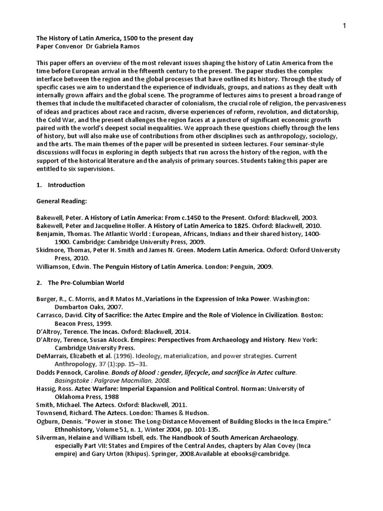 Latin American History Overview | PDF | New Spain | Latin America