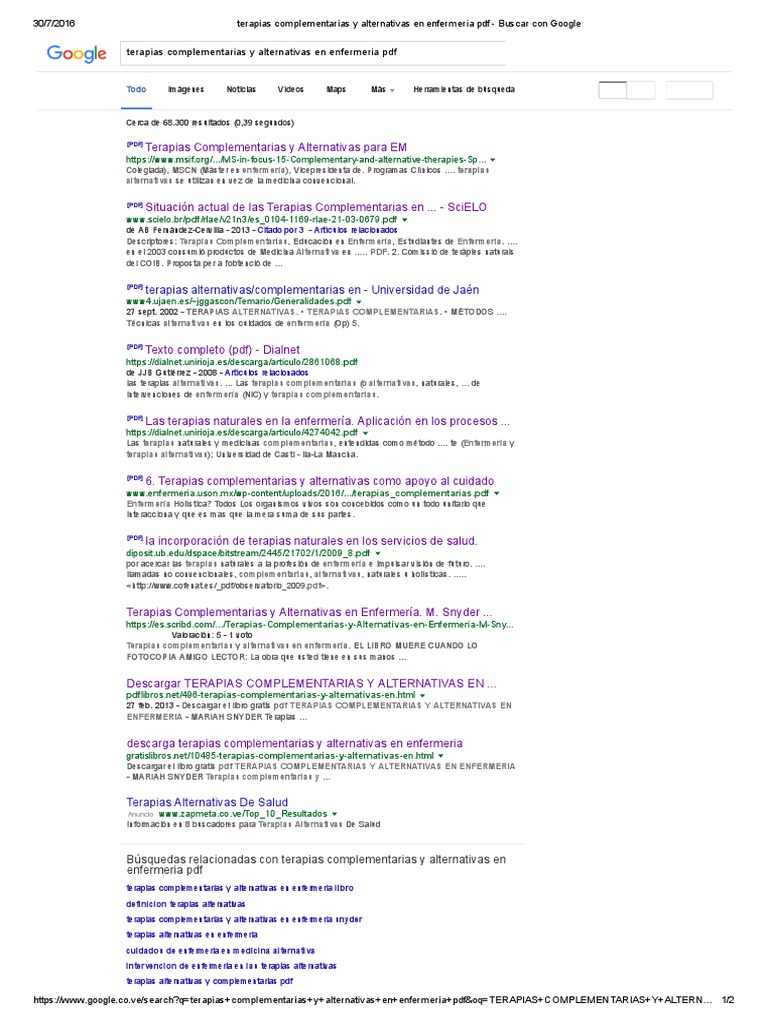 Terapias Complementarias y Alternativas en Enfermeria