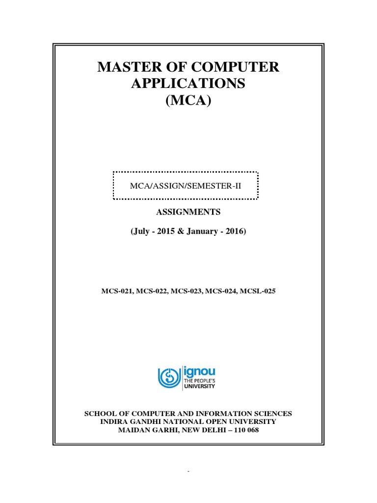 MCA Assignments July 2015 - Jan 2016 | PDF | Java (Programming Language ...