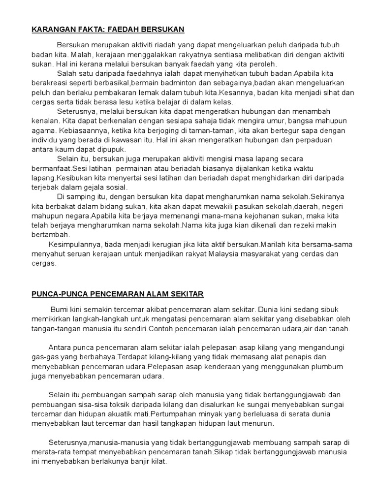 Contoh Contoh Karangan Pdf