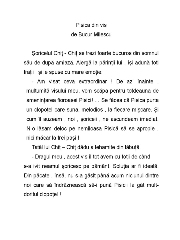 Pisica Din Vis de Bucur Milescu  PDF