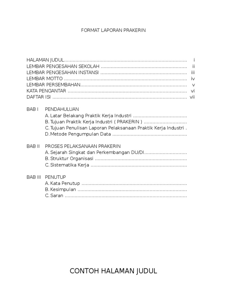 Contoh Metode Pengumpulan Data Laporan Pkl