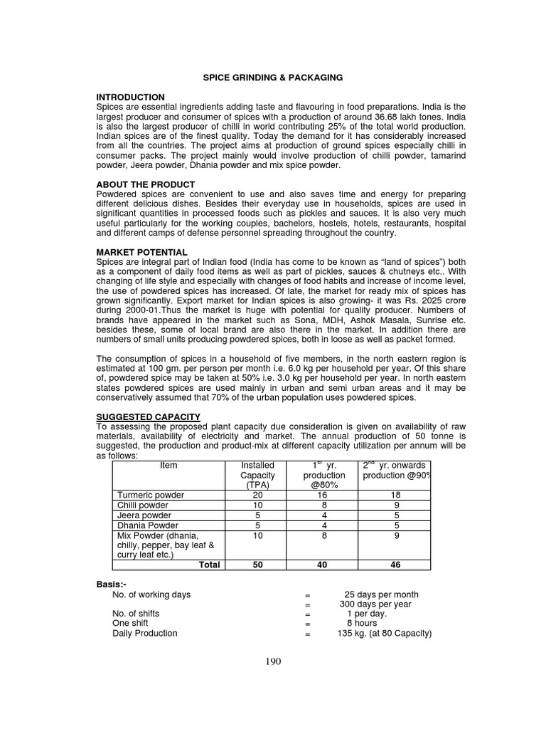 Spice Grinding and Packaging Project Report | PDF | Science ...