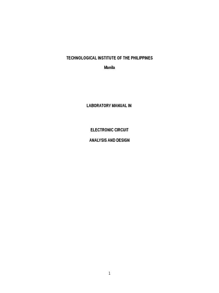 Electronics 2 Lab Manual PDF Amplifier Amplitude