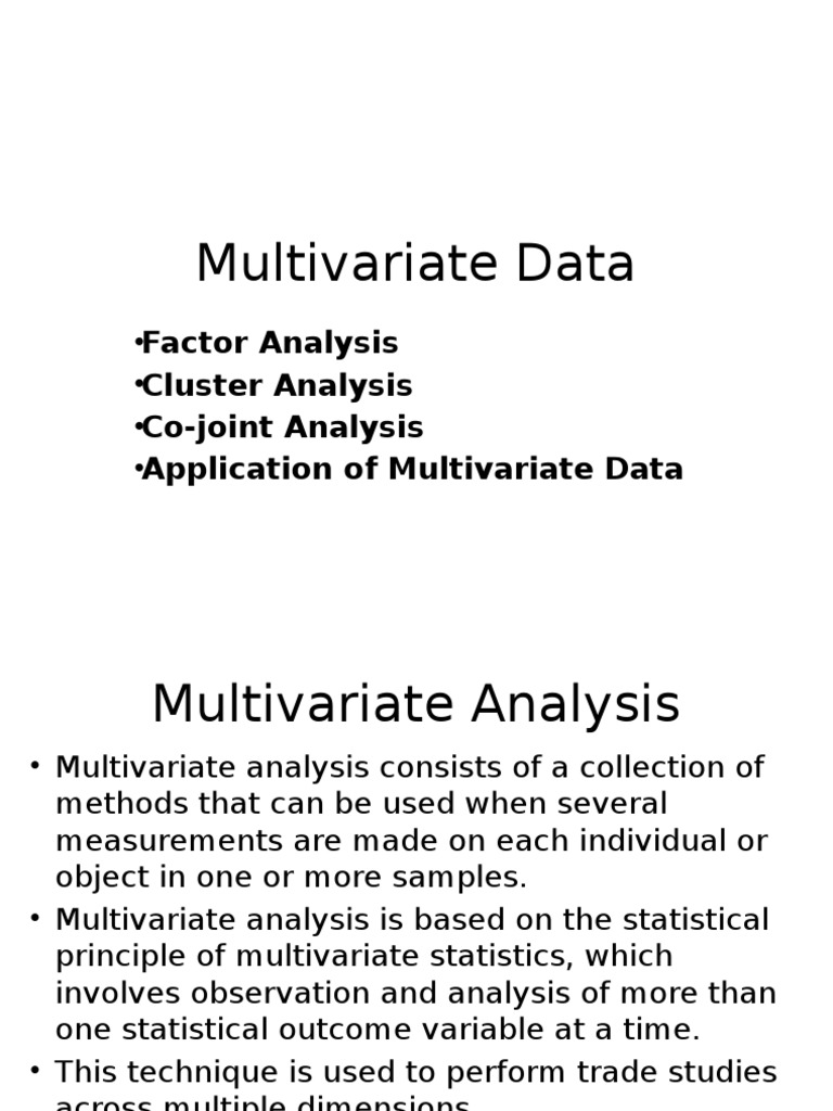 Multivariate Data Analysis Techniques | PDF | Factor Analysis | Market ...