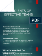 Ingredients of Effective Teams