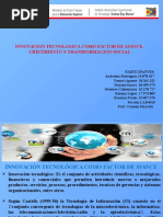 INNOVACIÓN TECNOLÓGICA COMO FACTOR DE AVANCE,  CRECIMIENTO Y TRANSFORMACIÓN SOCIAL 