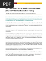 Key Parameters for 5G Mobile Communications [ITU-R WP 5D Standardization Status]