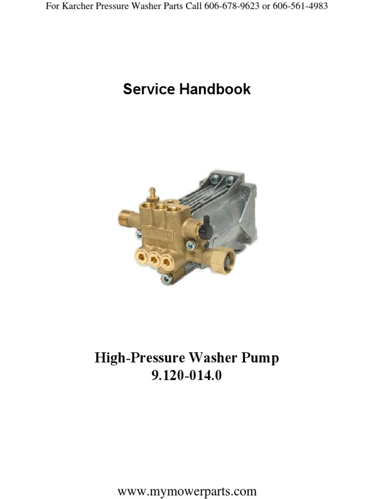 Karcher Pressure Washer Parts and Basic Repair Service Manual Pump SM9120  0140 G3025BH G3025OH G3050OH PDF, PDF, Valve