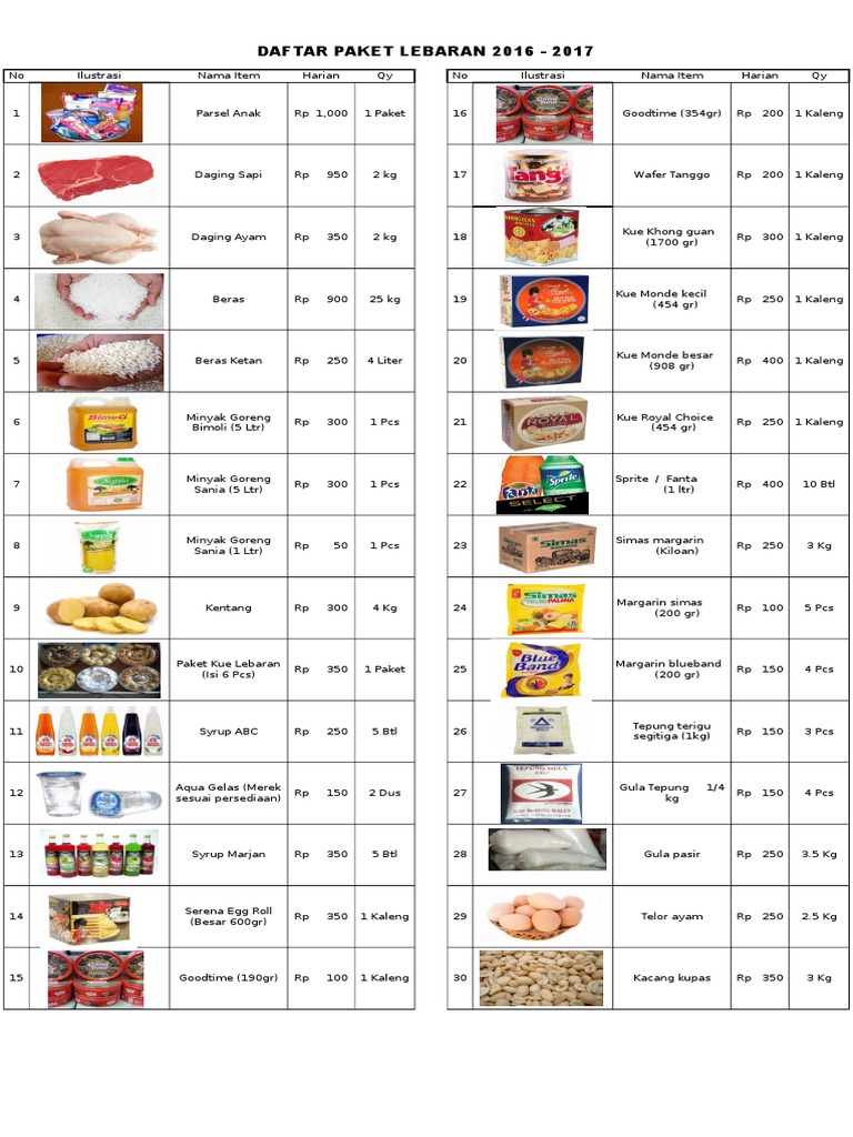 Paket Lebaran 2016 2017 Pdf