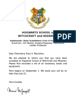 Hogwarts School of Witchcraft and Wizardry: Headmaster: Albus Dumbledore (Order of Merlin, First Class