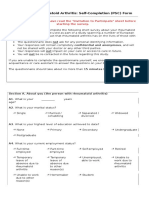Survey in Rheumatoid Arthritis: Self-Completion (PSC) Form