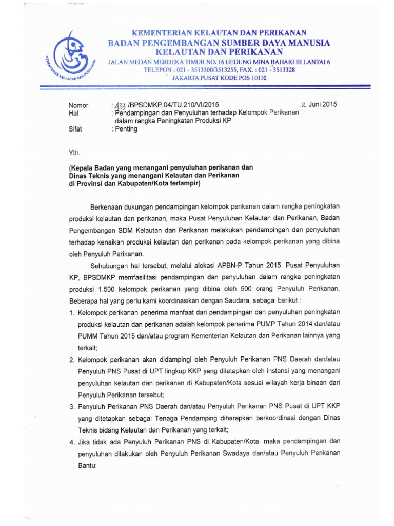 Surat Pendamgan Kelompok Perikanan Dalam Rangka Peningkatan Produksi Fix