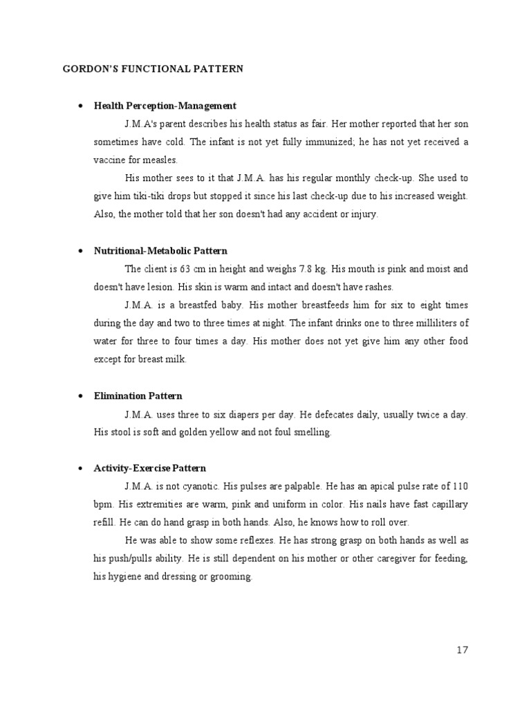 Gordon's Functional Health Pattern Analysis | PDF | Breastfeeding | Infants