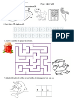 Litera D Dinozaur - FISA DE LUCRU