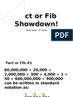 Fact or Fib Showdown!: Place Value - 4 Grade