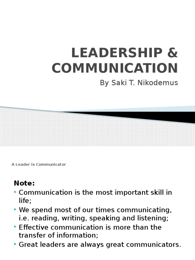 Effective Communication in Leadership | PDF | Body Language | Communication