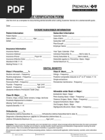 Dental Insurance Verification Form: Patient/Subscriber Information