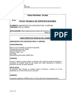 Ficha Tecnica de Especificaciones: Sena Regional Tolima