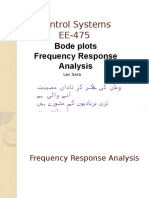 Control Systems EE-475: Bode Plots Frequency Response Analysis