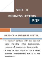 Unit - Ii Business Letters