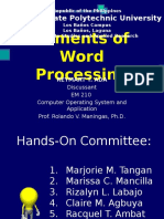 Elements of Word Processing