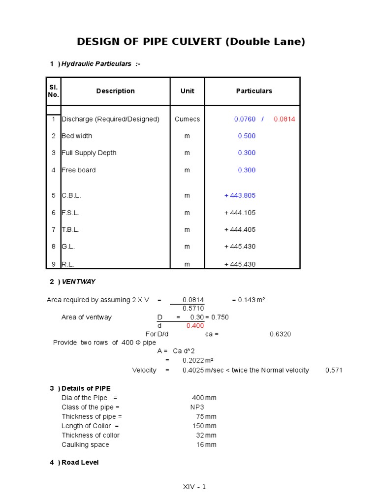 Pipe Culvert Design Specifications | PDF | Technology & Engineering