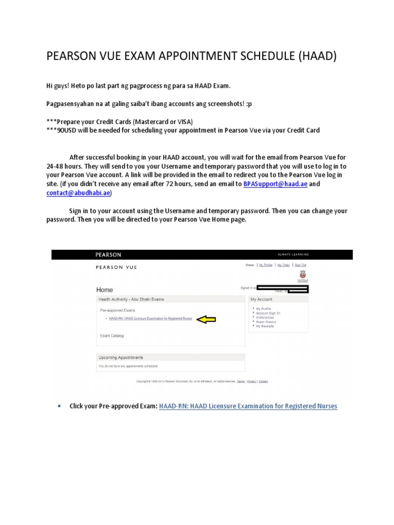 Pearson Vue Exam Appointment Schedule National Council Licensure