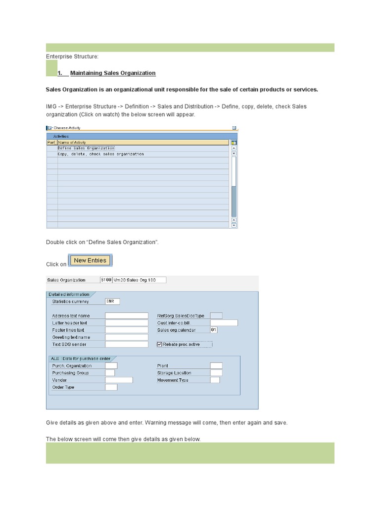 Maintaining Sales Organization Sales Organization Is An Organizational