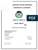 Dr. Ram Manohar Lohiya National LAW University, Lucknow.: Defences To Nuisance