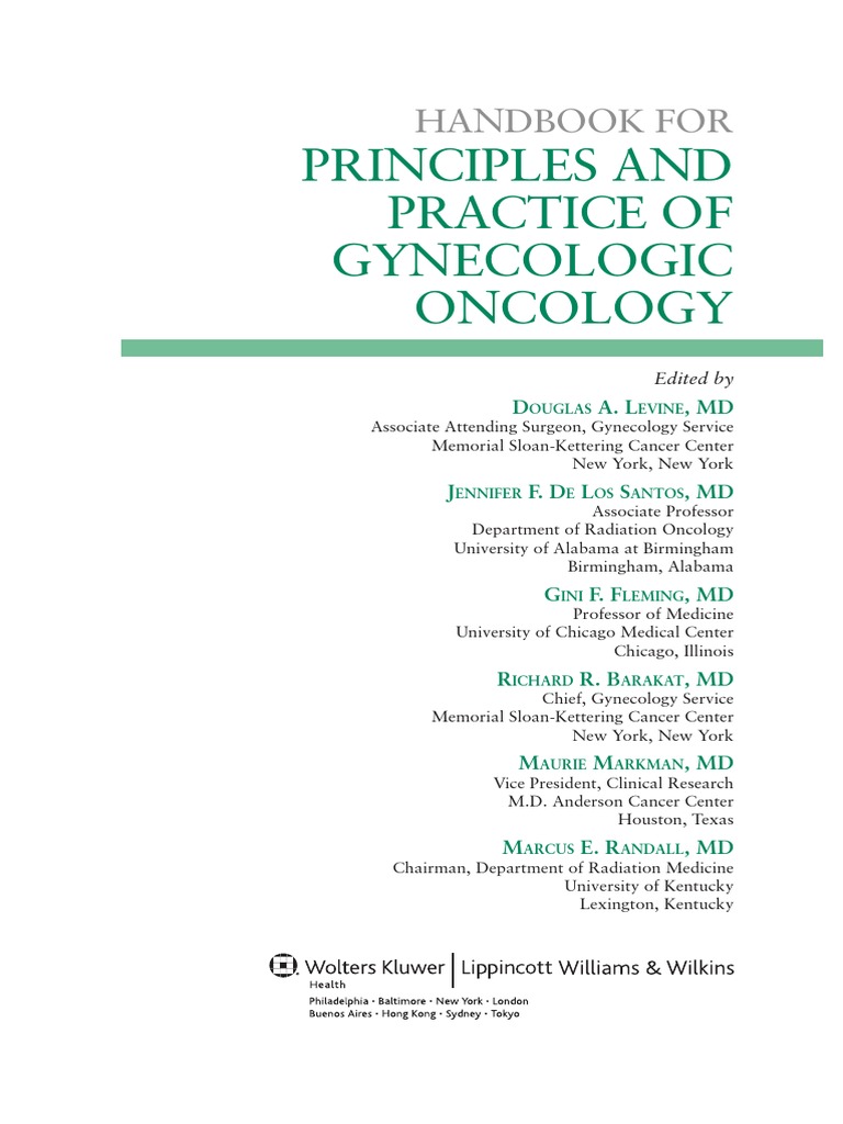Principles and Practice of Gynecologic Oncology: Handbook For ...