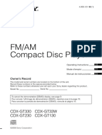 Fm/Am Compact Disc Player: CDX-GT330 CDX-GT230 CDX-GT33W CDX-GT130