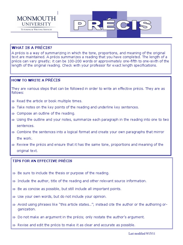 What Is A Précis? | PDF
