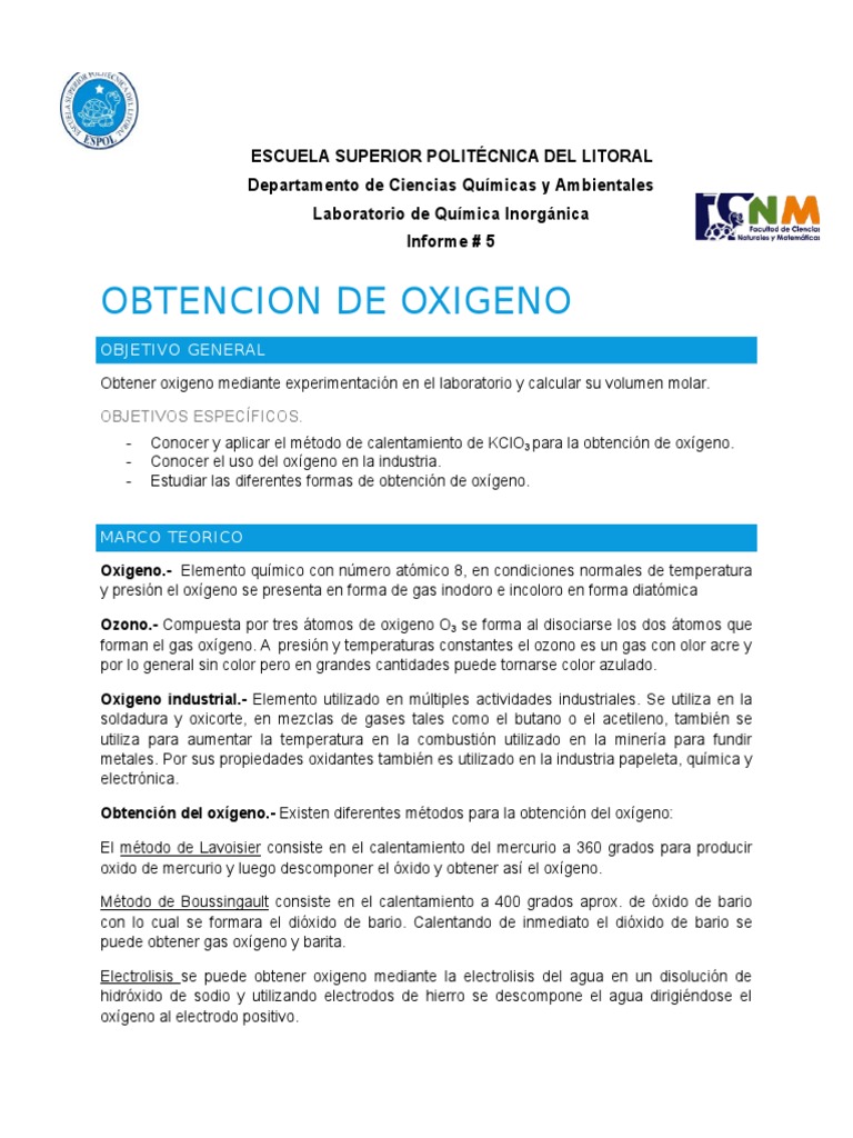 Obtencion de Oxigeno | Oxígeno | Gases