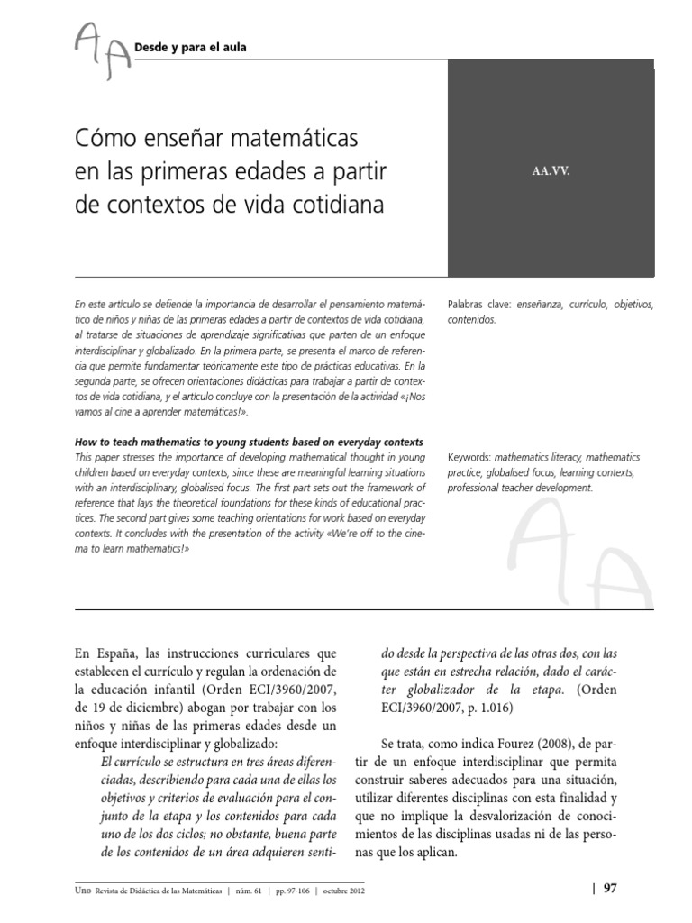 Como Enseñar Matematica en Las Primeras Edades | PDF | Educación de la ...