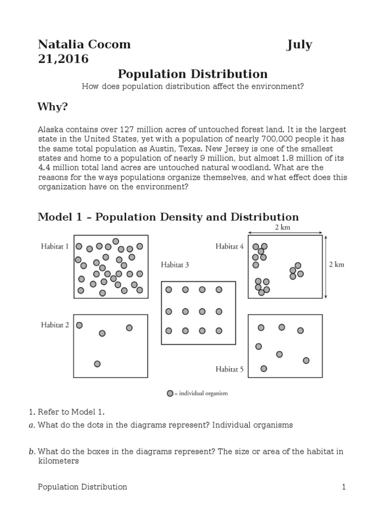 worksheet Population Density Worksheet 28 population distribution natalia natural environment ecology