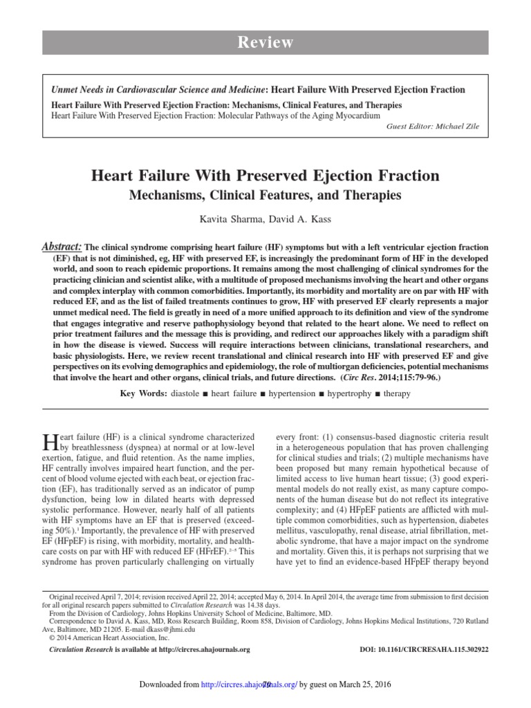 Heart Failure With Preserved Ejection Fraction | PDF | Heart Failure ...
