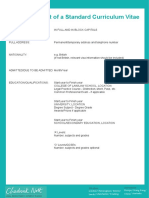 Sample Format of A Standard Curriculum Vitae: UK Offices International