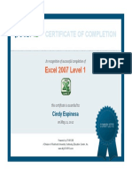 Certificateofcompletion - Excel Level 1