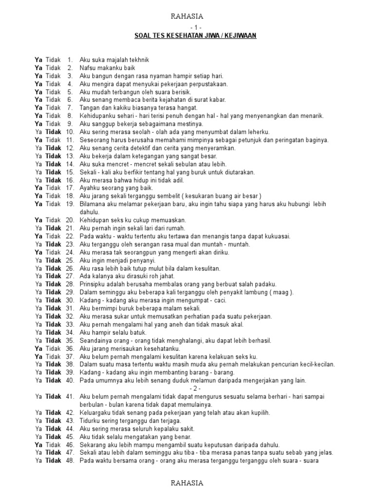 Soal Tes Interpreting