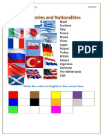 Countries Nationalities Colors Flags Elementary