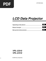 Manual Del Sony LCD VPL-CS10