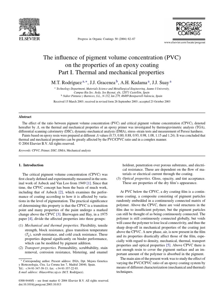 The Influence of Pigment Volume Concentration (PVC) | Differential ...