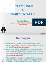 Jenis-Jenis Tulisan & Praktik Menulis